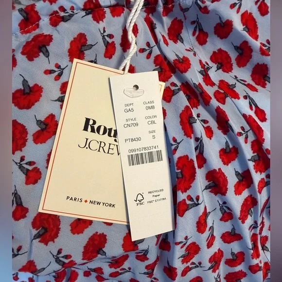 Jcrew X Route  poeme skirt in carnation print size small NWT - Picture 11 of 11